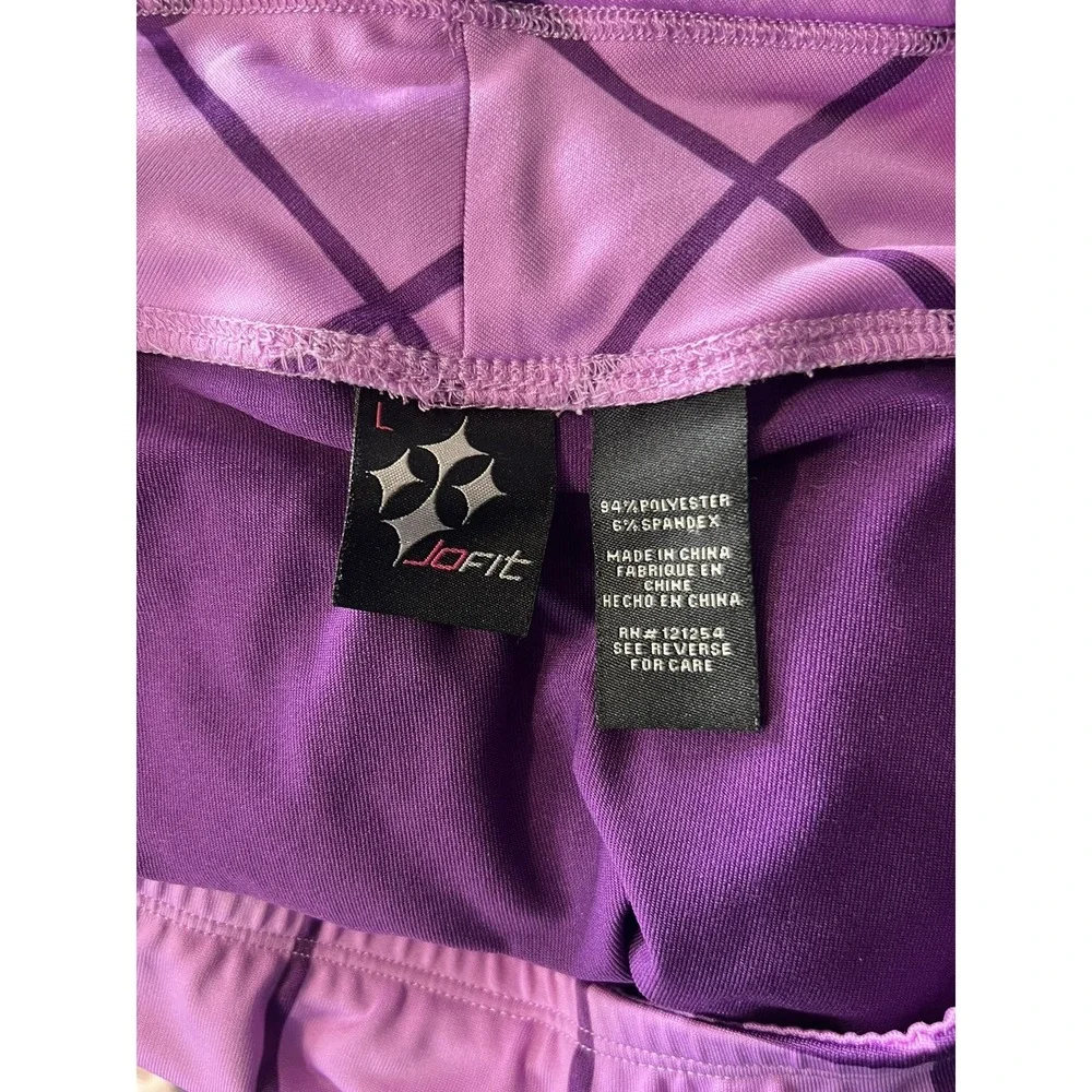 Jofit‎ Golf Skort Womens Large Purple Window Pane Stretch Inner Shorts Pockets